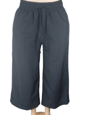 Stretch Tech Women's Black Dry Quick Drawstring Wide-Leg Cropped Pants Size M